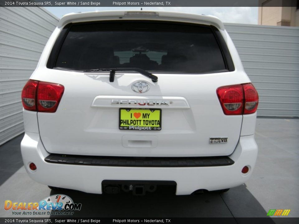 2014 Toyota Sequoia SR5 Super White / Sand Beige Photo #5