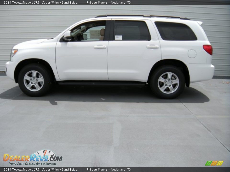 2014 Toyota Sequoia SR5 Super White / Sand Beige Photo #6