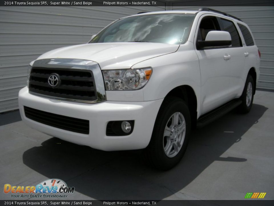 2014 Toyota Sequoia SR5 Super White / Sand Beige Photo #7