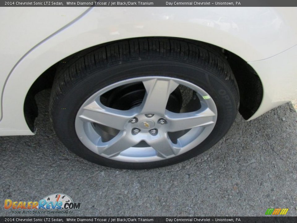 2014 Chevrolet Sonic LTZ Sedan White Diamond Tricoat / Jet Black/Dark Titanium Photo #3