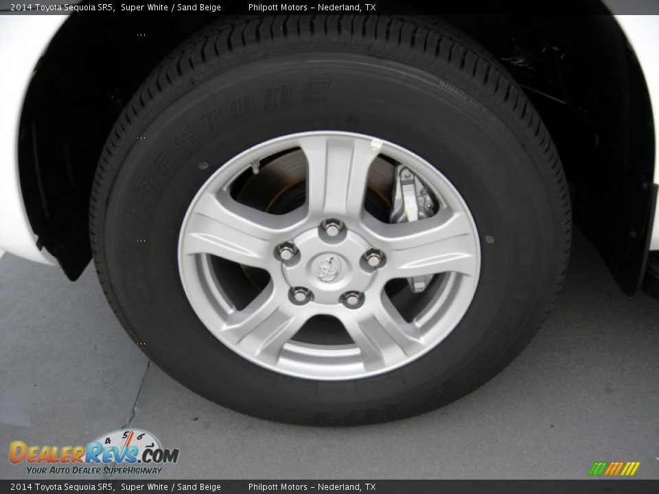 2014 Toyota Sequoia SR5 Super White / Sand Beige Photo #11