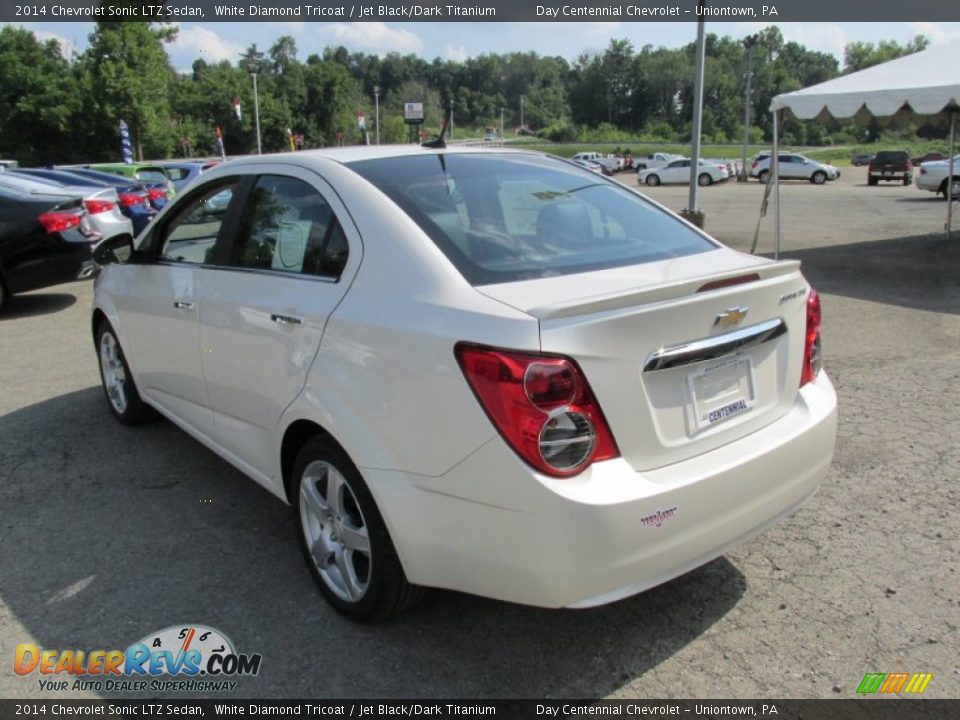 2014 Chevrolet Sonic LTZ Sedan White Diamond Tricoat / Jet Black/Dark Titanium Photo #4