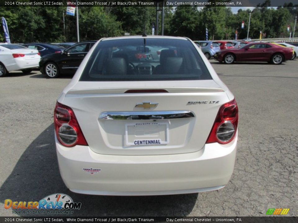 2014 Chevrolet Sonic LTZ Sedan White Diamond Tricoat / Jet Black/Dark Titanium Photo #5
