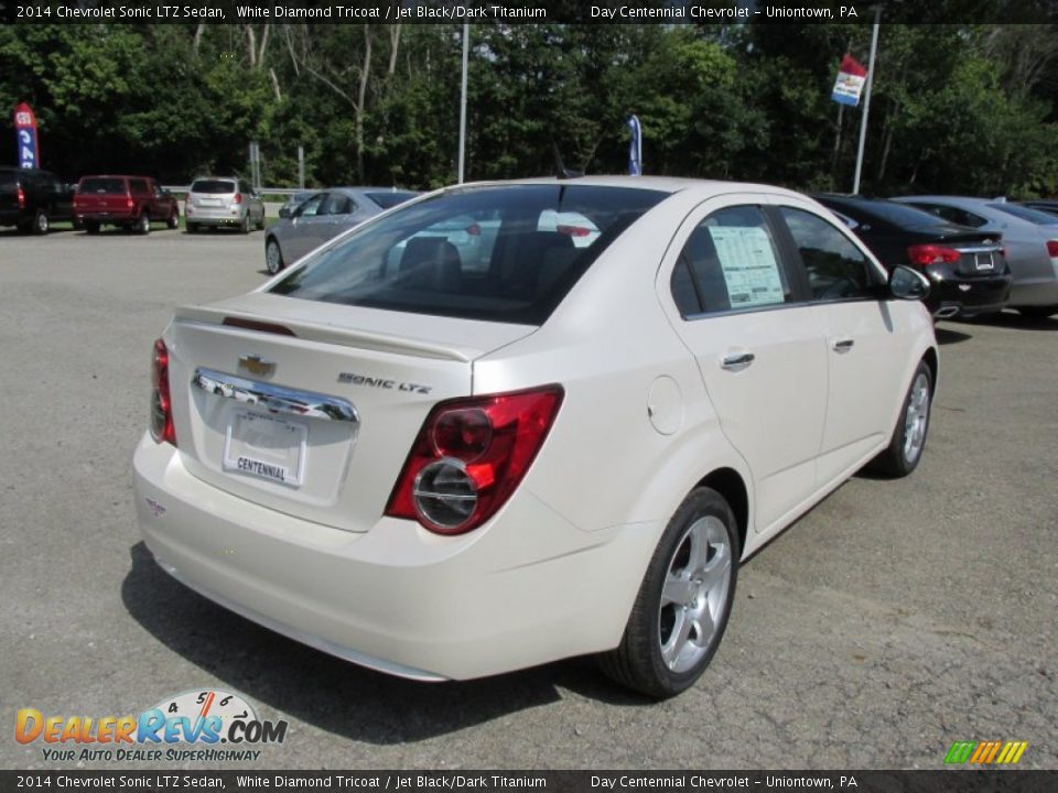 2014 Chevrolet Sonic LTZ Sedan White Diamond Tricoat / Jet Black/Dark Titanium Photo #6