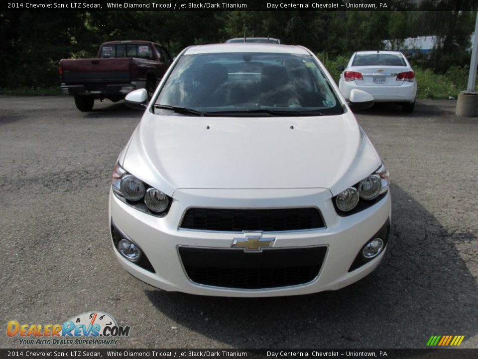 2014 Chevrolet Sonic LTZ Sedan White Diamond Tricoat / Jet Black/Dark Titanium Photo #9