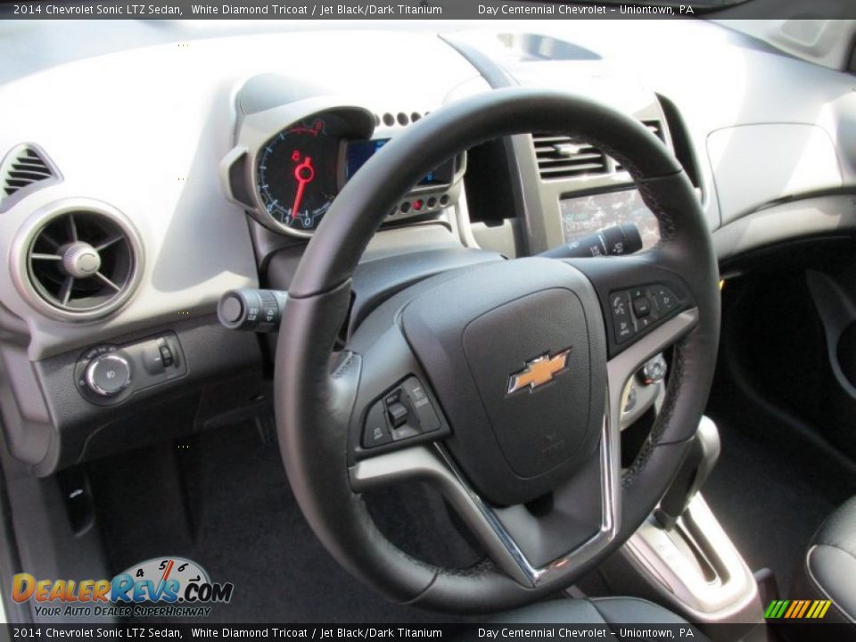 2014 Chevrolet Sonic LTZ Sedan White Diamond Tricoat / Jet Black/Dark Titanium Photo #14