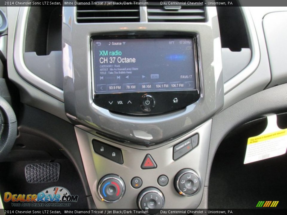 2014 Chevrolet Sonic LTZ Sedan White Diamond Tricoat / Jet Black/Dark Titanium Photo #16