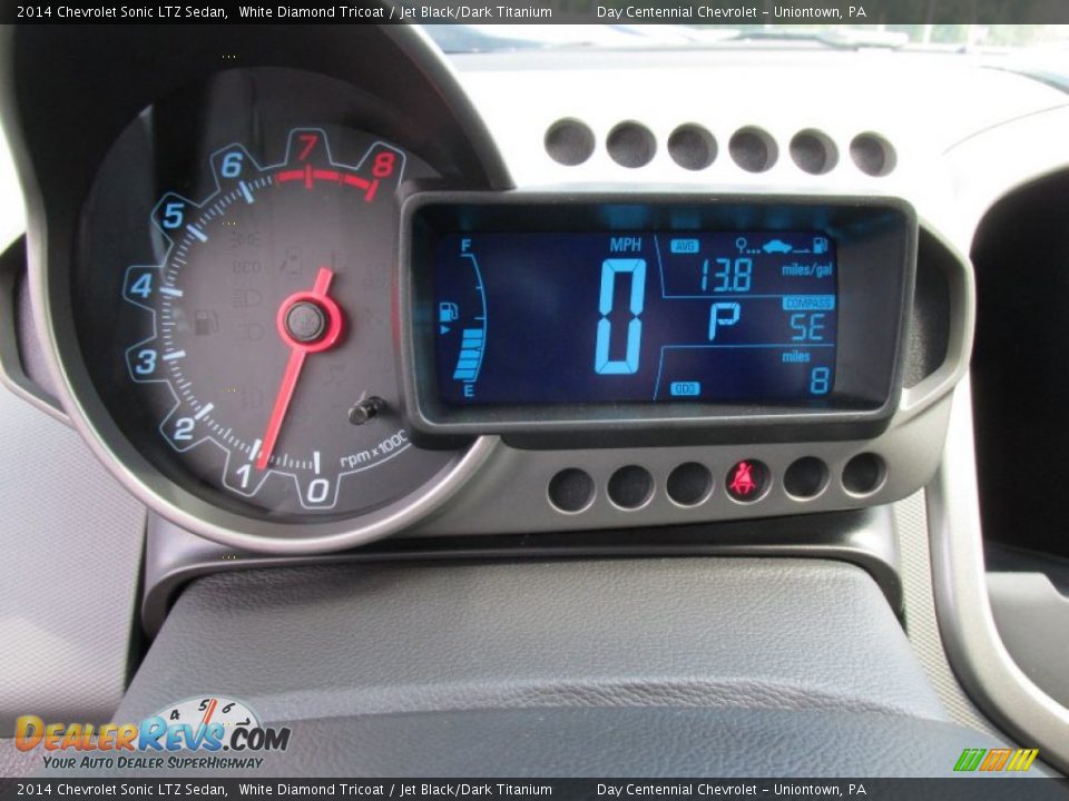 2014 Chevrolet Sonic LTZ Sedan White Diamond Tricoat / Jet Black/Dark Titanium Photo #20