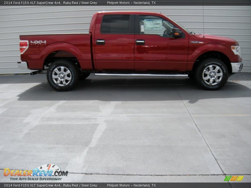 2014 Ford F150 XLT SuperCrew 4x4 Ruby Red / Steel Grey Photo #3