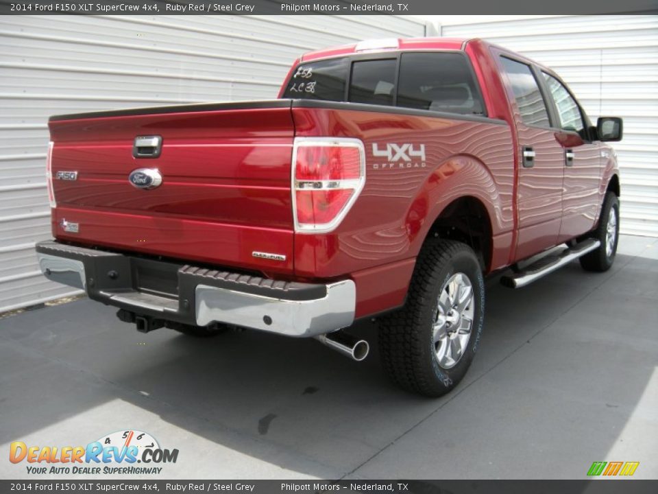 2014 Ford F150 XLT SuperCrew 4x4 Ruby Red / Steel Grey Photo #4
