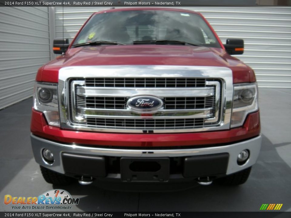 2014 Ford F150 XLT SuperCrew 4x4 Ruby Red / Steel Grey Photo #8