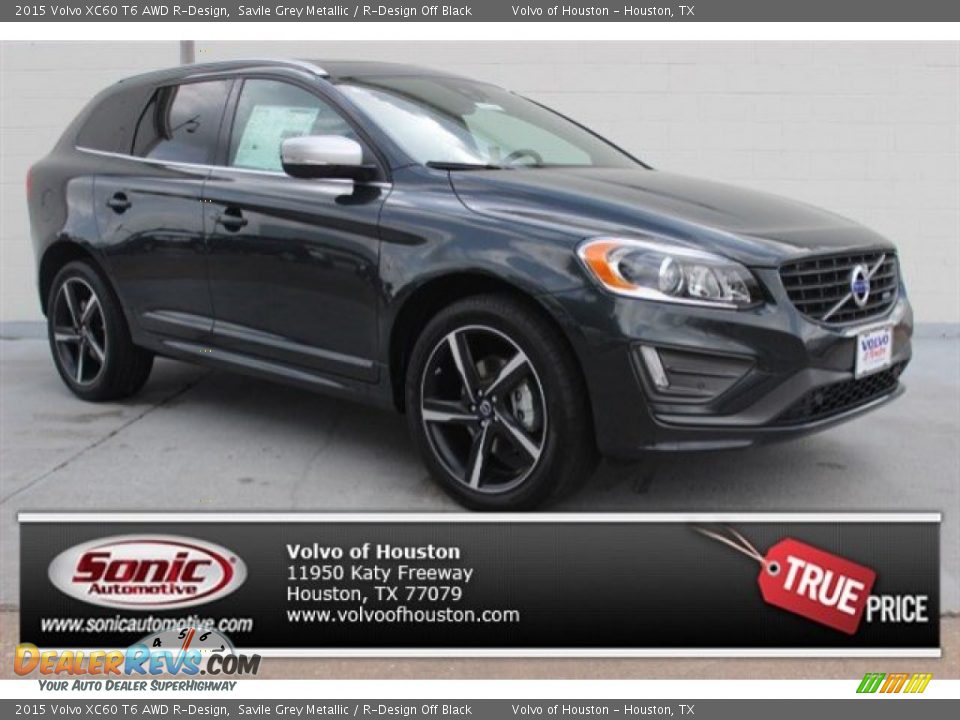 2015 Volvo XC60 T6 AWD R-Design Savile Grey Metallic / R-Design Off Black Photo #1