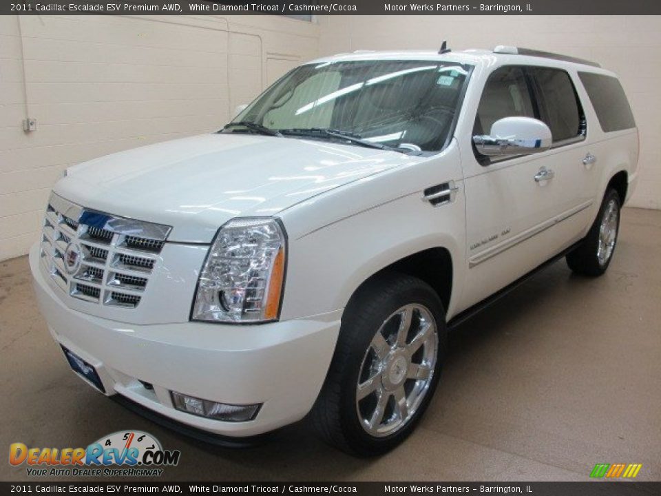 2011 Cadillac Escalade ESV Premium AWD White Diamond Tricoat / Cashmere/Cocoa Photo #3