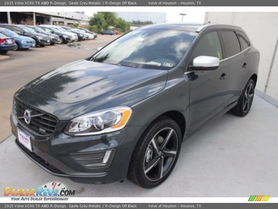 2015 Volvo XC60 T6 AWD R-Design Savile Grey Metallic / R-Design Off Black Photo #3