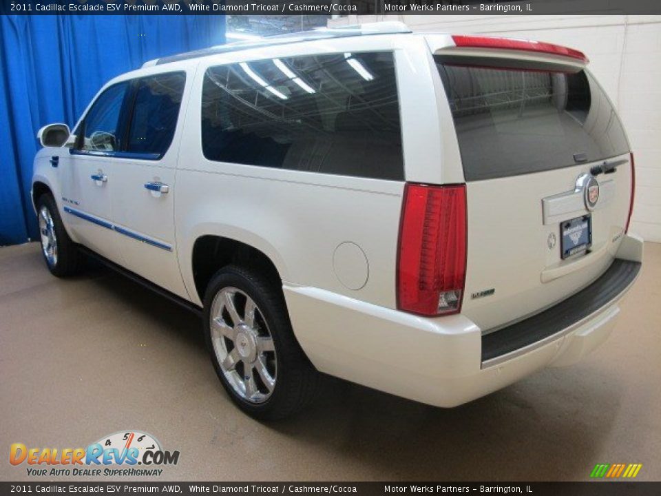 2011 Cadillac Escalade ESV Premium AWD White Diamond Tricoat / Cashmere/Cocoa Photo #5