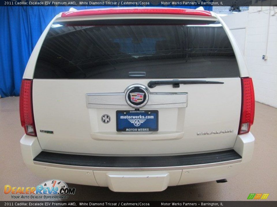 2011 Cadillac Escalade ESV Premium AWD White Diamond Tricoat / Cashmere/Cocoa Photo #6