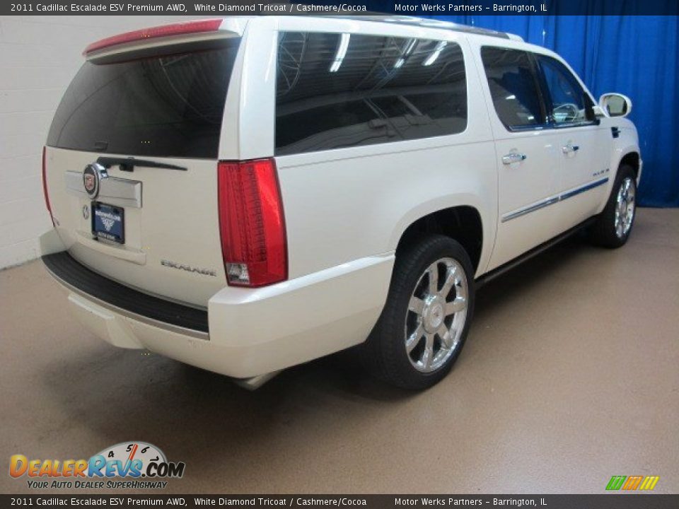 2011 Cadillac Escalade ESV Premium AWD White Diamond Tricoat / Cashmere/Cocoa Photo #7