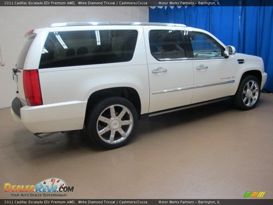 2011 Cadillac Escalade ESV Premium AWD White Diamond Tricoat / Cashmere/Cocoa Photo #8