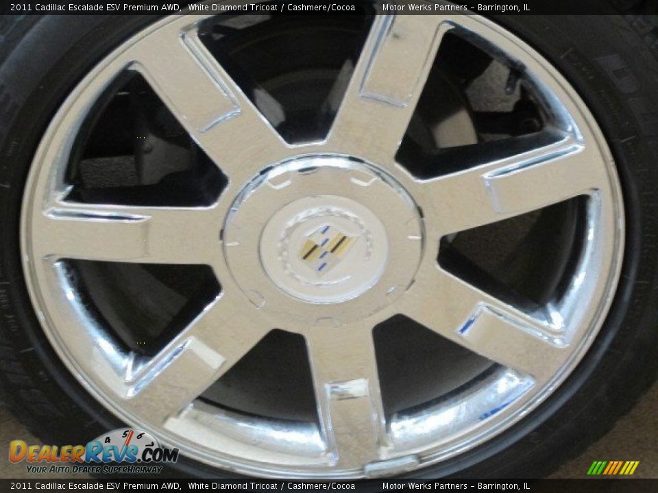 2011 Cadillac Escalade ESV Premium AWD White Diamond Tricoat / Cashmere/Cocoa Photo #12