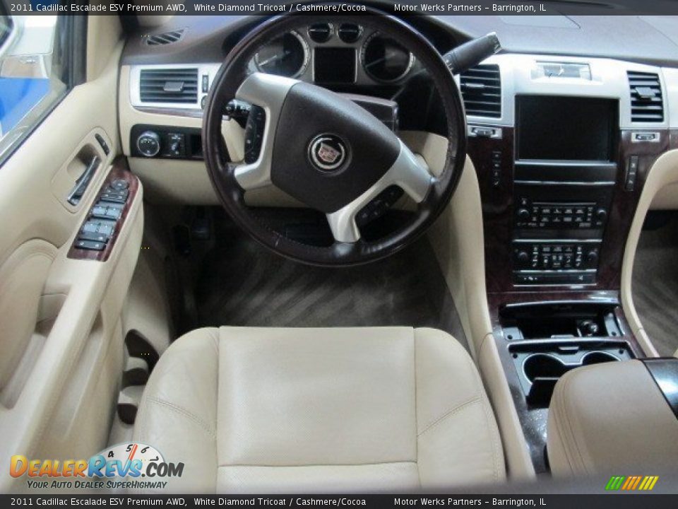 2011 Cadillac Escalade ESV Premium AWD White Diamond Tricoat / Cashmere/Cocoa Photo #23