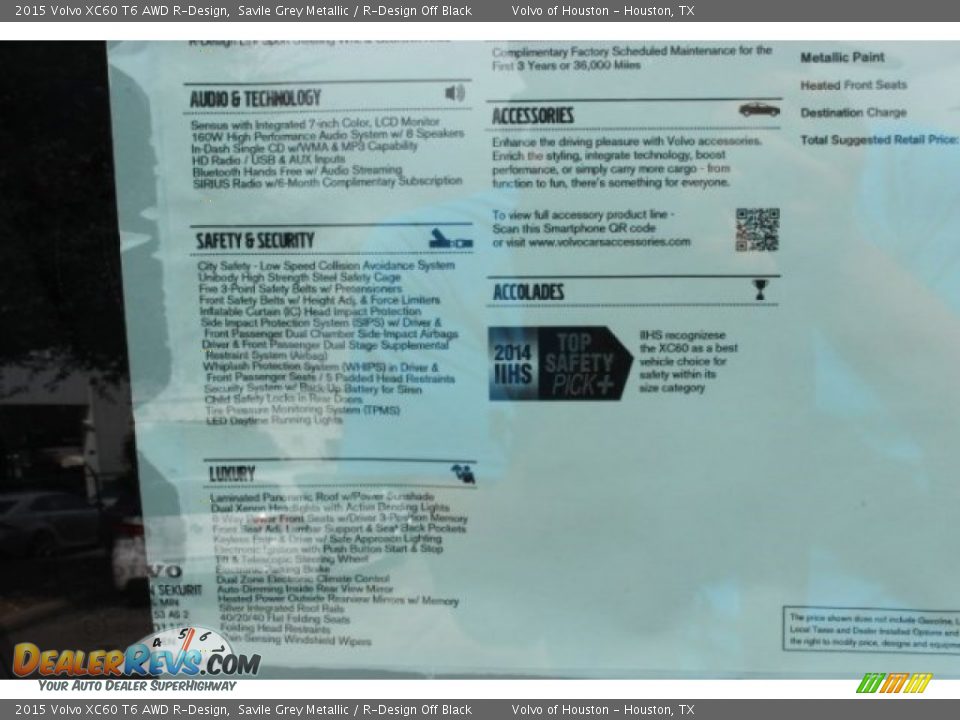 2015 Volvo XC60 T6 AWD R-Design Savile Grey Metallic / R-Design Off Black Photo #34