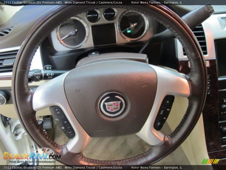 2011 Cadillac Escalade ESV Premium AWD White Diamond Tricoat / Cashmere/Cocoa Photo #34