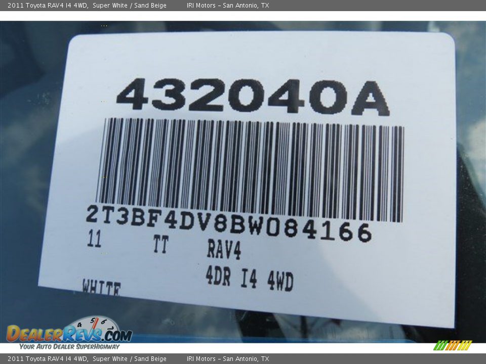 2011 Toyota RAV4 I4 4WD Super White / Sand Beige Photo #18