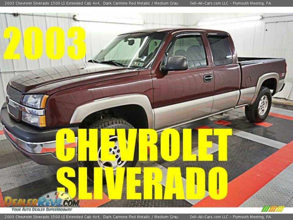 2003 Chevrolet Silverado 1500 LS Extended Cab 4x4 Dark Carmine Red Metallic / Medium Gray Photo #1