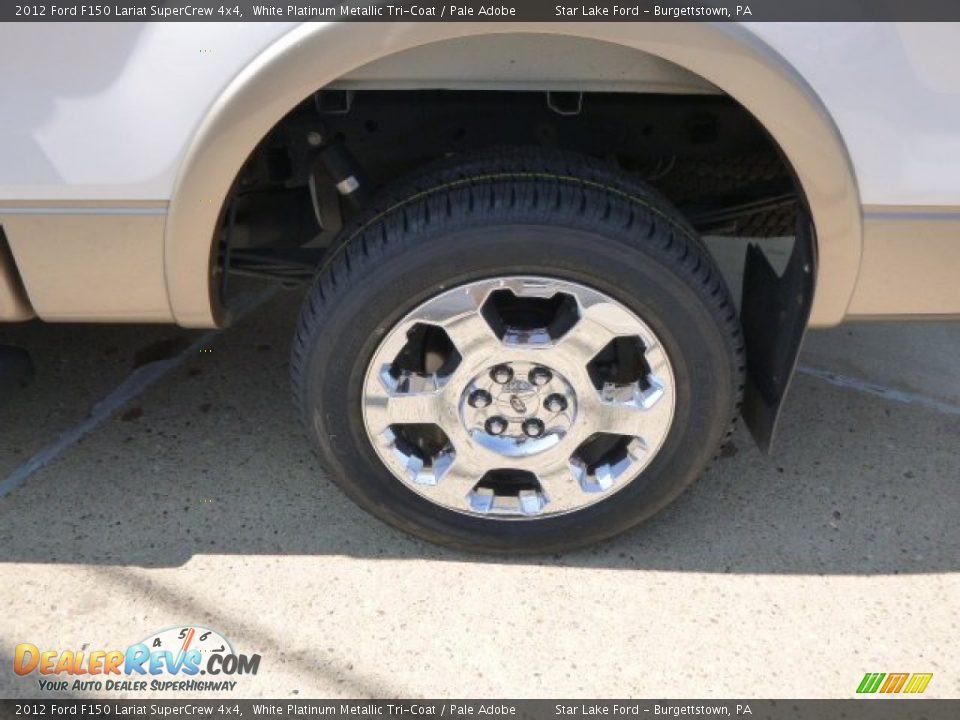 2012 Ford F150 Lariat SuperCrew 4x4 White Platinum Metallic Tri-Coat / Pale Adobe Photo #8