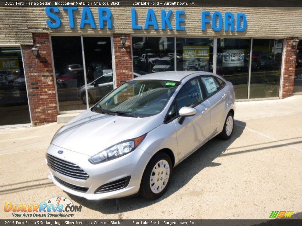 2015 Ford Fiesta S Sedan Ingot Silver Metallic / Charcoal Black Photo #1