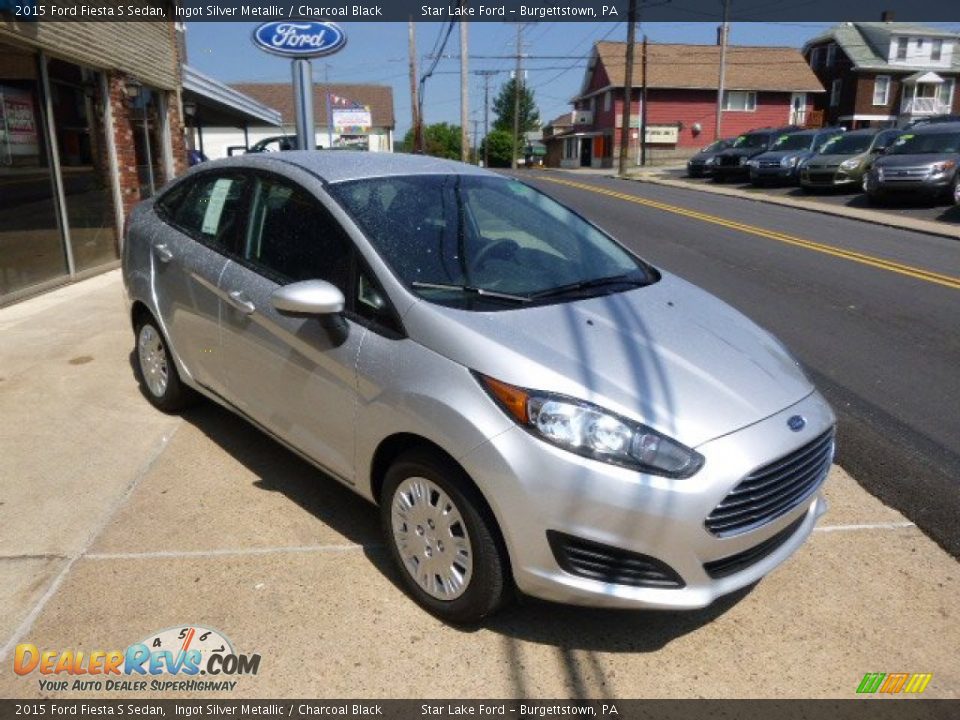 2015 Ford Fiesta S Sedan Ingot Silver Metallic / Charcoal Black Photo #3