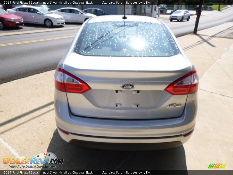 2015 Ford Fiesta S Sedan Ingot Silver Metallic / Charcoal Black Photo #6