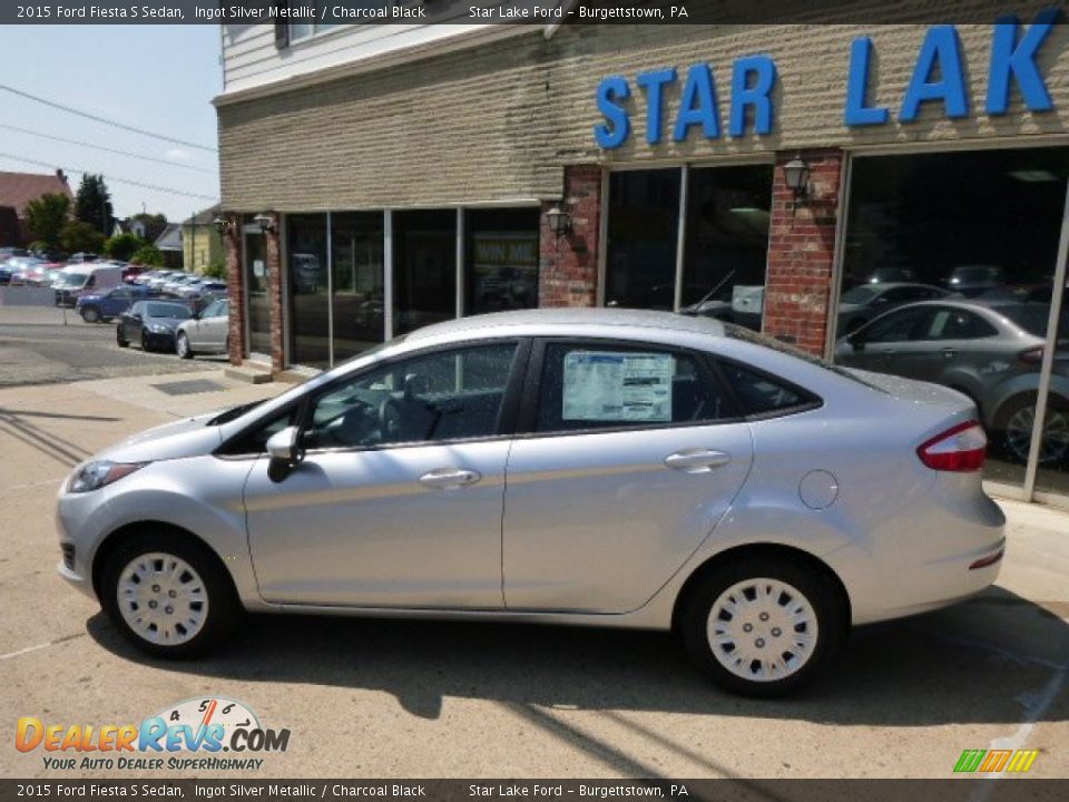 2015 Ford Fiesta S Sedan Ingot Silver Metallic / Charcoal Black Photo #8