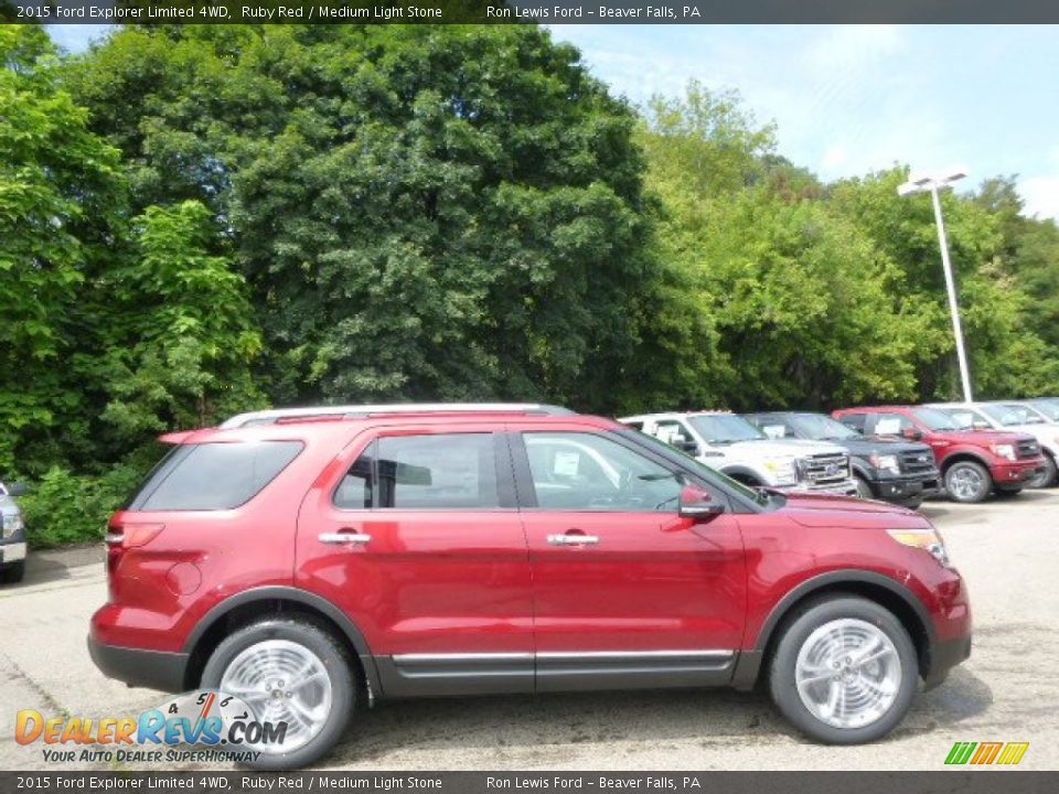 2015 Ford Explorer Limited 4WD Ruby Red / Medium Light Stone Photo #1