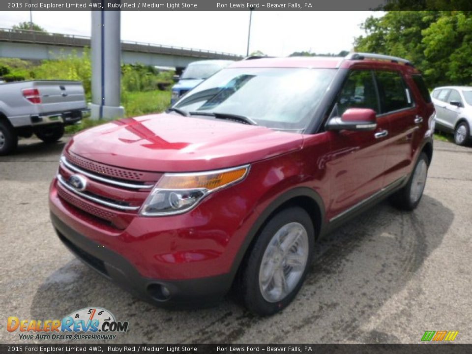 2015 Ford Explorer Limited 4WD Ruby Red / Medium Light Stone Photo #4