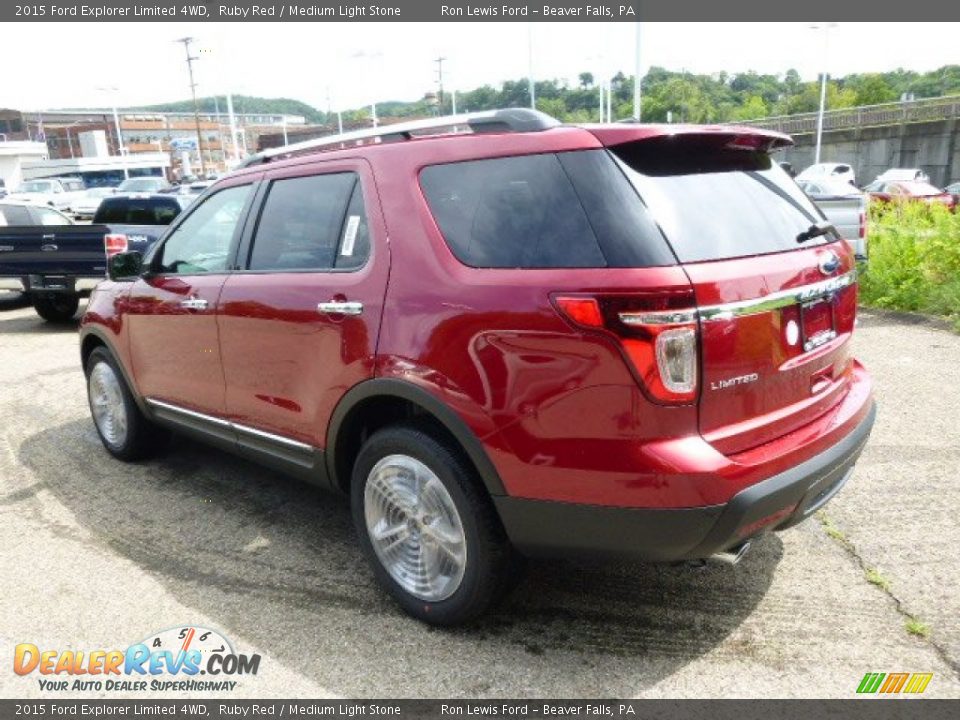 2015 Ford Explorer Limited 4WD Ruby Red / Medium Light Stone Photo #6