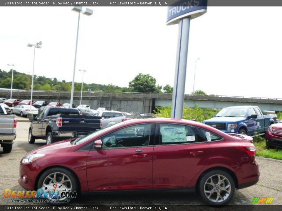 2014 Ford Focus SE Sedan Ruby Red / Charcoal Black Photo #5