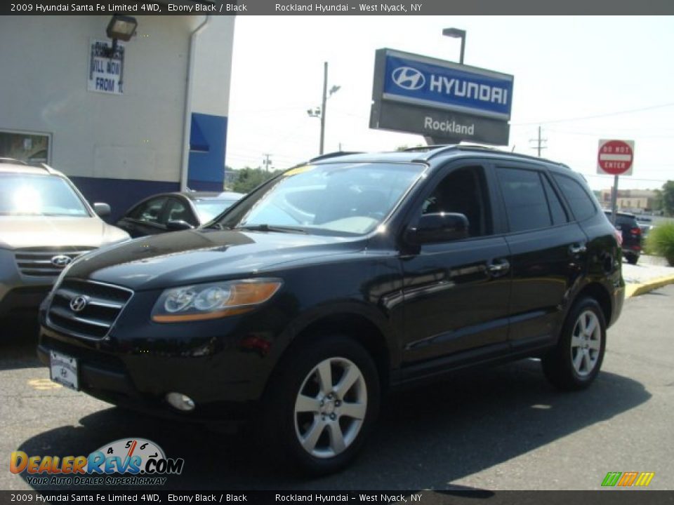2009 Hyundai Santa Fe Limited 4WD Ebony Black / Black Photo #1
