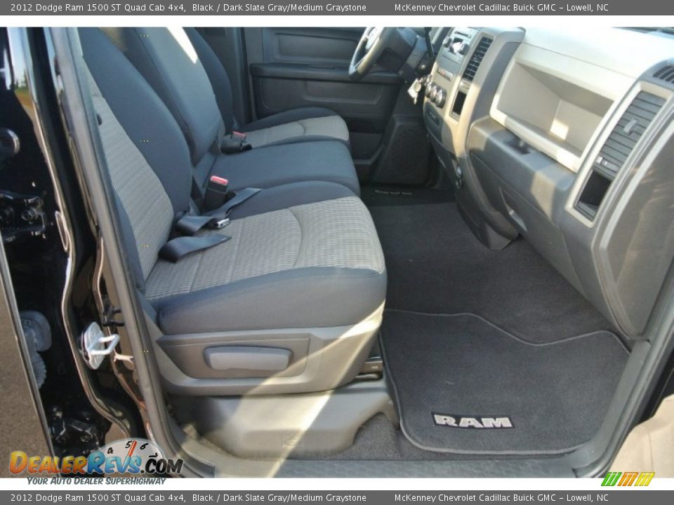 2012 Dodge Ram 1500 ST Quad Cab 4x4 Black / Dark Slate Gray/Medium Graystone Photo #19
