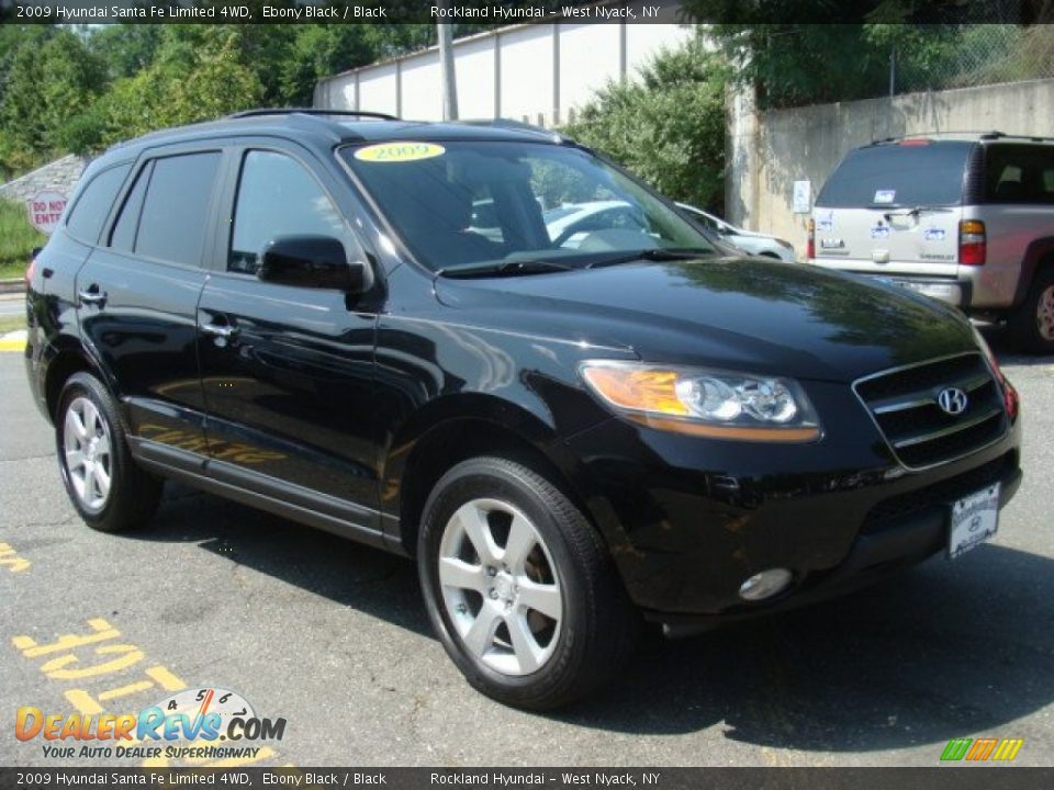 2009 Hyundai Santa Fe Limited 4WD Ebony Black / Black Photo #3