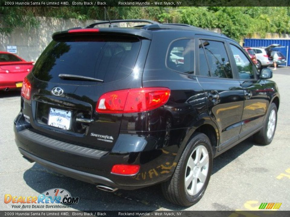 2009 Hyundai Santa Fe Limited 4WD Ebony Black / Black Photo #4