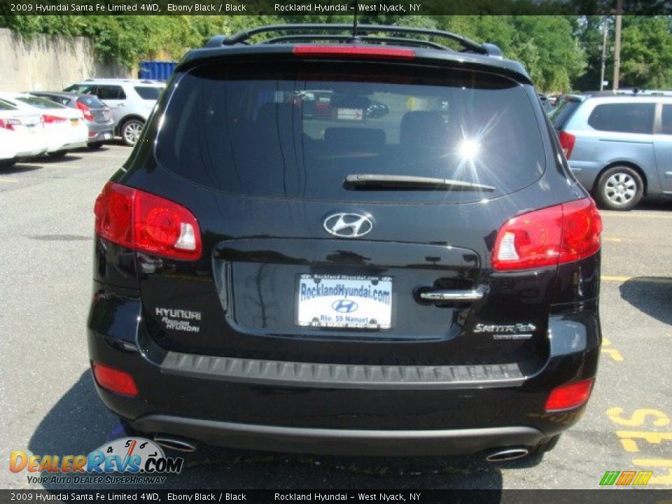 2009 Hyundai Santa Fe Limited 4WD Ebony Black / Black Photo #5