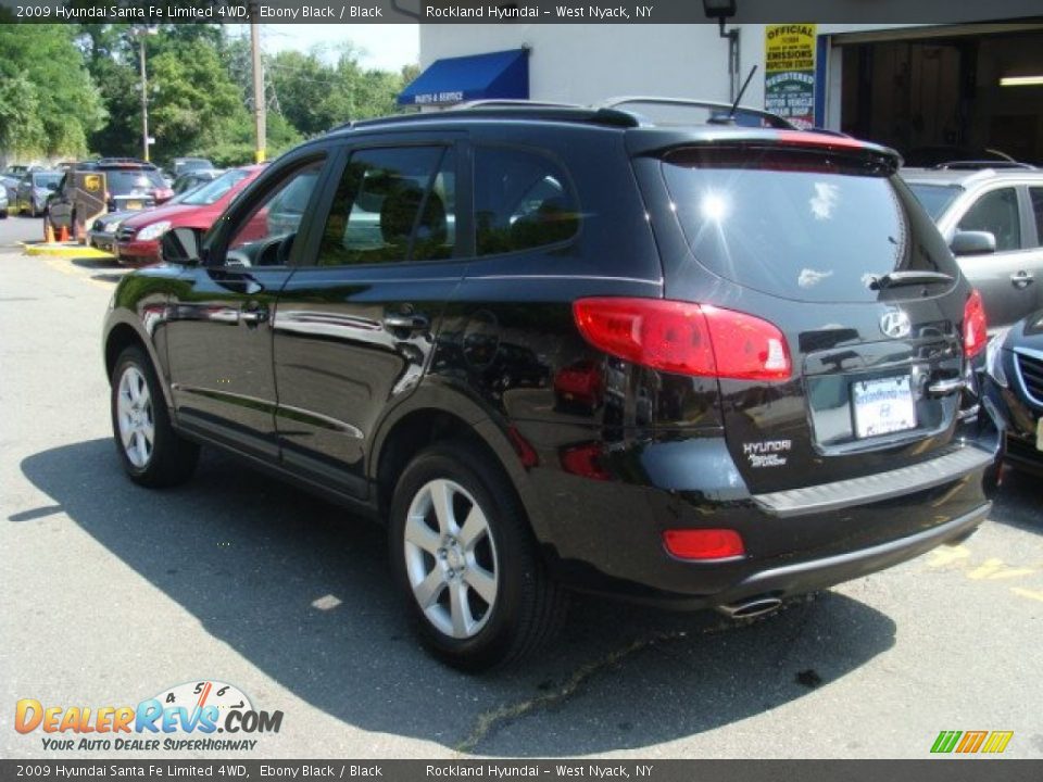 2009 Hyundai Santa Fe Limited 4WD Ebony Black / Black Photo #6