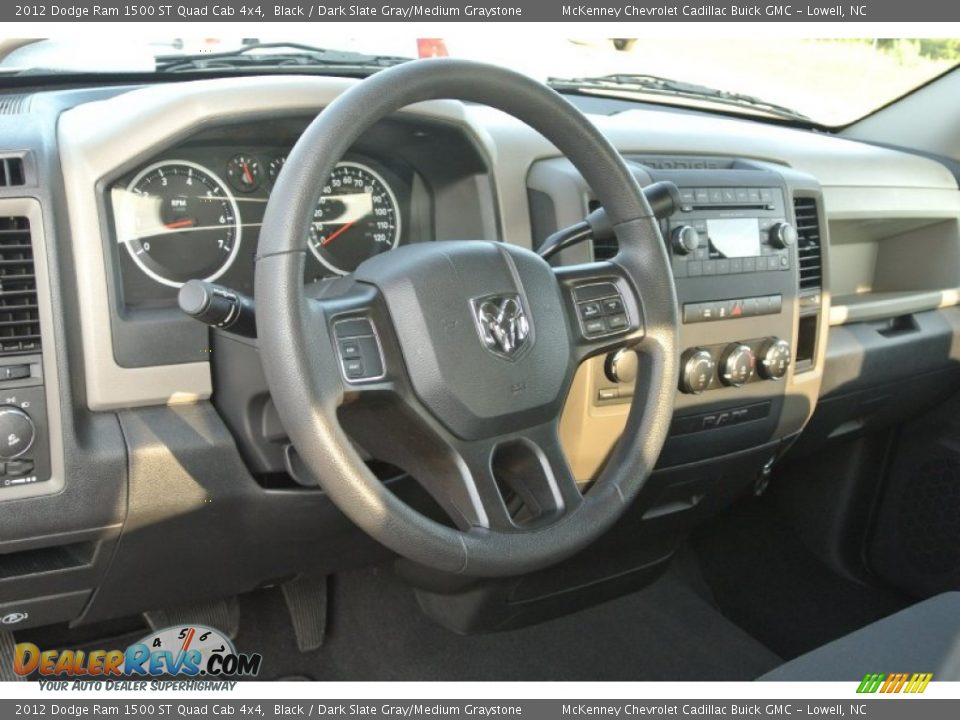 2012 Dodge Ram 1500 ST Quad Cab 4x4 Black / Dark Slate Gray/Medium Graystone Photo #25