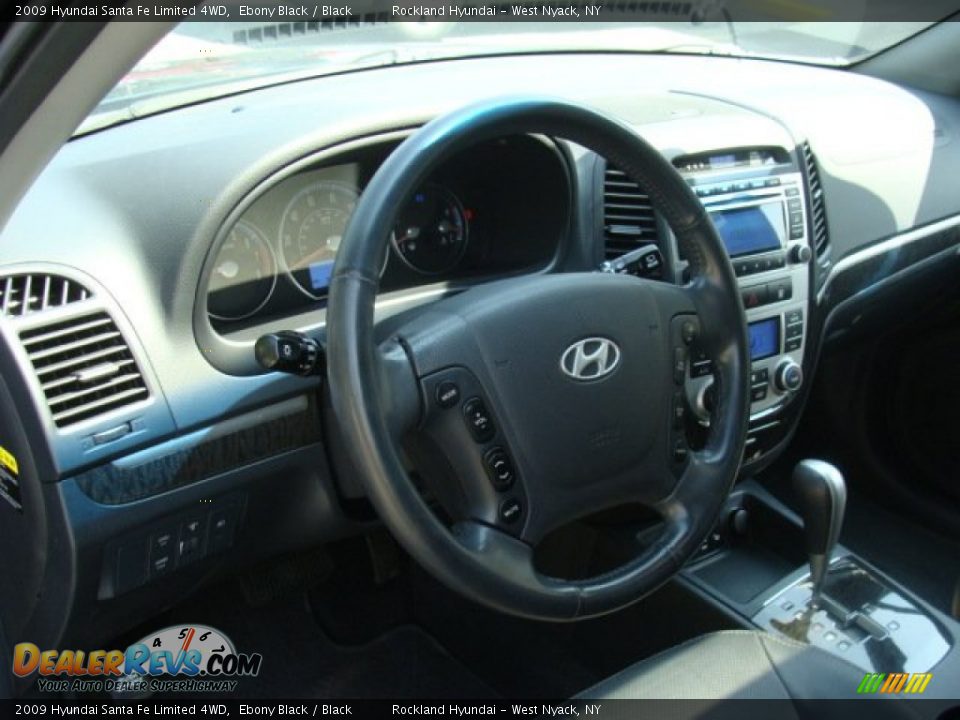2009 Hyundai Santa Fe Limited 4WD Ebony Black / Black Photo #10