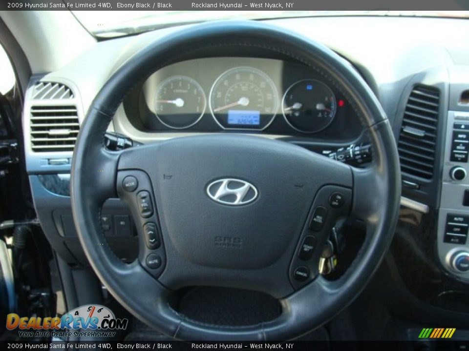 2009 Hyundai Santa Fe Limited 4WD Ebony Black / Black Photo #13