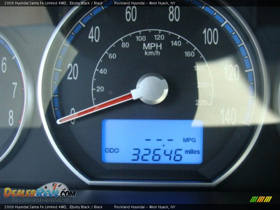 2009 Hyundai Santa Fe Limited 4WD Ebony Black / Black Photo #16