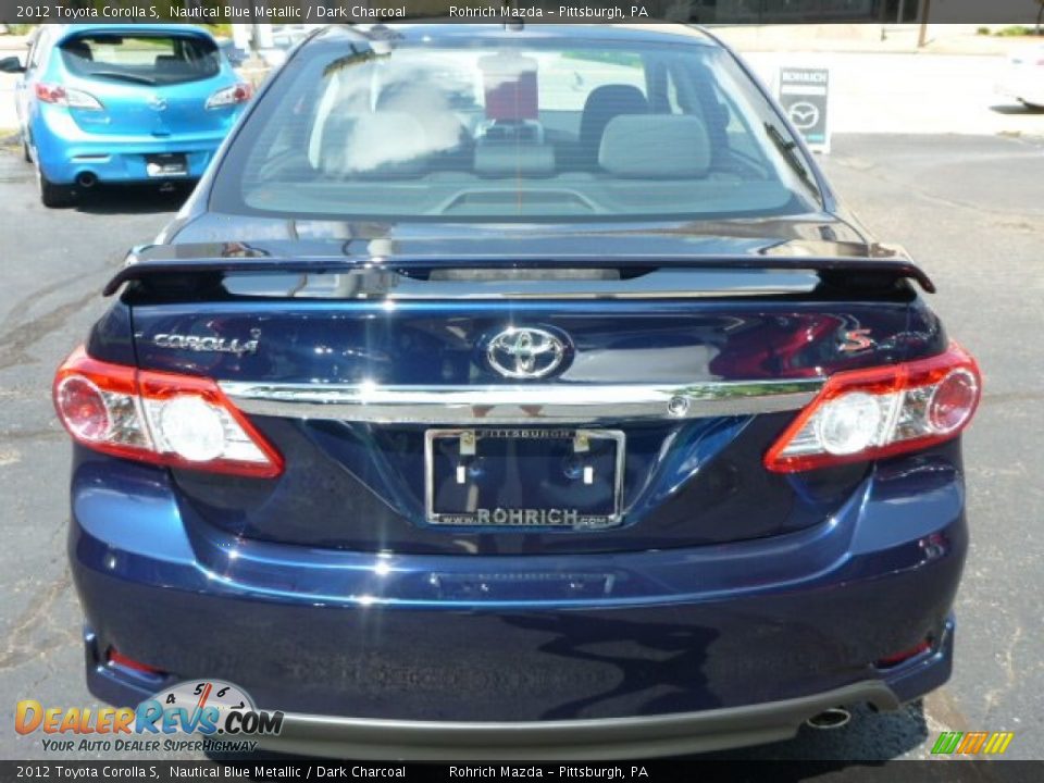 2012 Toyota Corolla S Nautical Blue Metallic / Dark Charcoal Photo #11