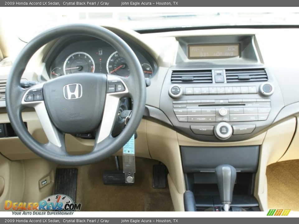 2009 Honda Accord LX Sedan Crystal Black Pearl / Gray Photo #25