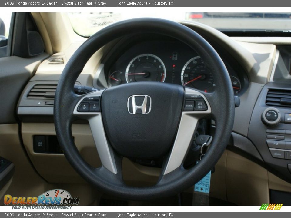 2009 Honda Accord LX Sedan Crystal Black Pearl / Gray Photo #28